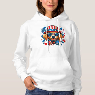 Camiseta 4 de Julho EUA Patriótico Cão Dia da Independência