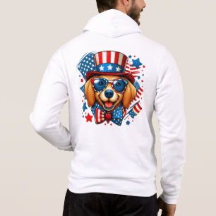 Camiseta 4 de Julho EUA Patriótico Cão Dia da Independência