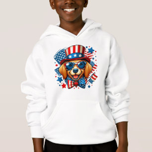Camiseta 4 de Julho EUA Patriótico Cão Dia da Independência