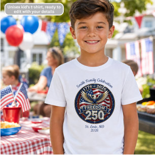 Camiseta 4 de Julho Família Aniversário Patriótico da Liber