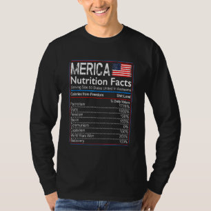 Camiseta 4 De Julho Fatos Orgulhosos Da Nutrição Merica Ame