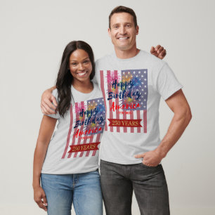Camiseta 4 de Julho Feliz Aniversário América EUA 250º