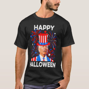 Camiseta 4 De Julho Feliz Halloween Biden Confuso Engraçado