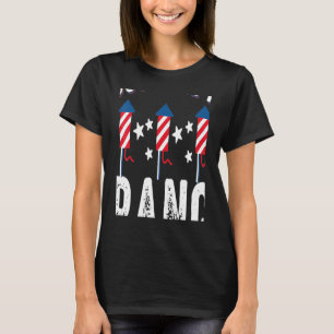 Camiseta 4 de julho Fireworks Bang Patriótico Americano