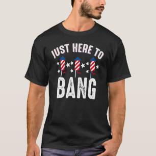 Camiseta 4 de julho Fireworks Bang Patriótico Americano