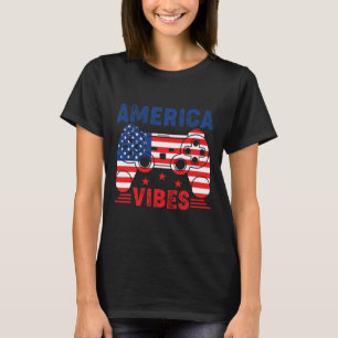 Camiseta 4 de julho Gamer America Vibes Kids