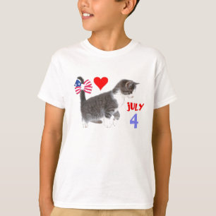 Camiseta 4 de julho gatinho