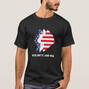 Camiseta 4 De Julho Gato Patriótico Vermelho Branco E Mia 3