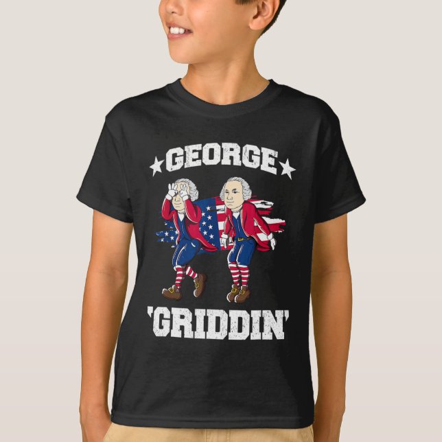 Camiseta 4 De Julho George Washington Griddy George Griddi (Frente)