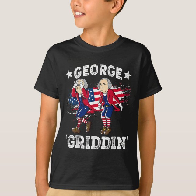 Camiseta 4 de Julho George Washington Griddy George Griddi (Frente)