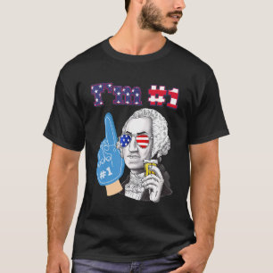 Camiseta 4 De Julho George Washington Número 1 Bandeira Dos