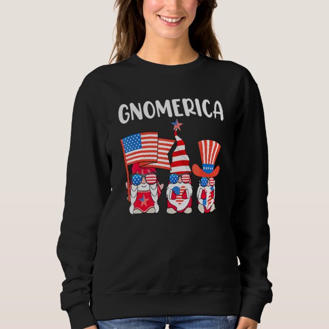 Camiseta 4 De Julho Gnomos Americanos Para Homens Mulheres  (Frente)