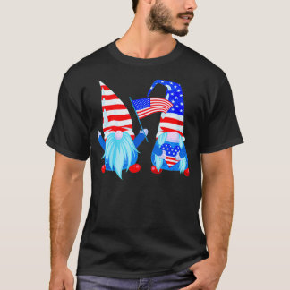 Camiseta 4 de julho Gnomos Funny American Patriótico