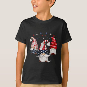 Camiseta 4 de julho Gnomos Patrióticos Engraçados U America