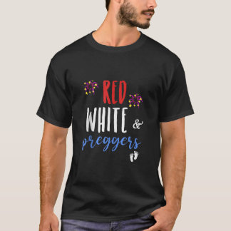 Camiseta 4 De Julho Gravidez Vermelha Grávoras Brancas Bran
