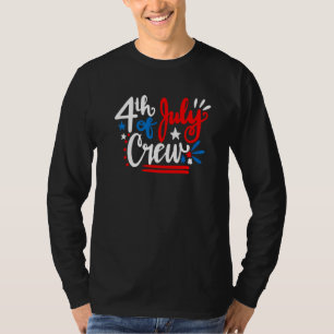 Camiseta 4 De Julho Grupo Red White Blue Crew Family Frien