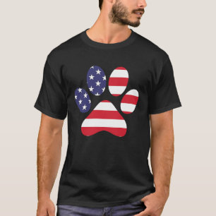 Camiseta 4 de Julho Impressão de Pata de Gato Cachorro Band