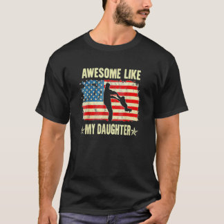 Camiseta 4 de julho incrível como minha filha Vintage Fathe