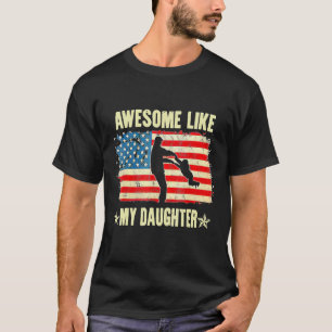 Camiseta 4 de julho incrível como minha filha Vintage Fathe