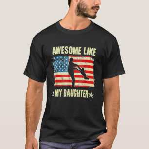 Camiseta 4 de julho incrível como minha filha Vintage Fathe