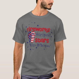 Camiseta 4 de julho Independência de fogos de artifício e C