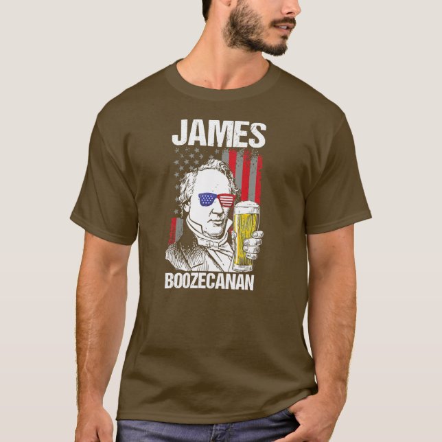 Camiseta 4 De Julho James Buchanan Patriot James (Frente)
