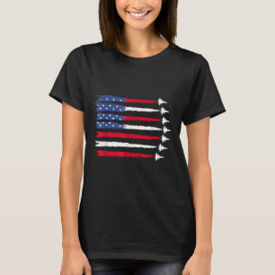 Camiseta 4 De Julho Jato Bandeira Americana Patriótica EUA