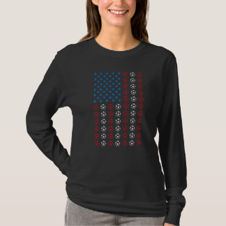 Camiseta 4 De Julho Jogador De Futebol Patriótico Bandeira 