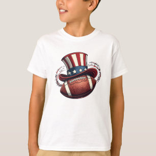 Camiseta 4 de julho Jogador Patriótico de Futebol Homens Me