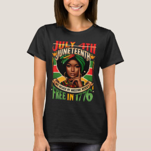 Camiseta 4 de Julho Juneteenth 1865 Porque Meus Ancestrais 