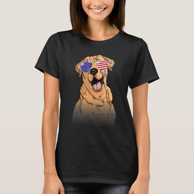 Camiseta 4 De Julho Labrador Patriótica Merica Dog 4° De J (Frente)