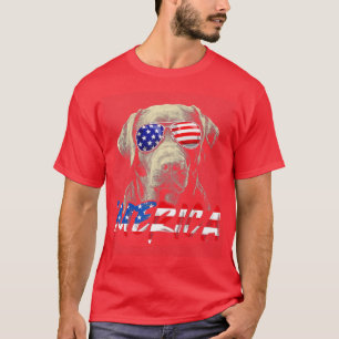 Camiseta 4 de julho Labrador Retriever American Flag Patrio