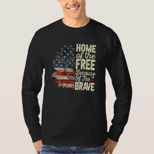 Camiseta 4 De Julho Lar De Girassol Livre Por Causa De