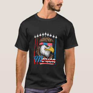 Camiseta 4 De Julho Merica USA Flag Bald Eagle Patriotic F