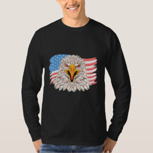 Camiseta 4 De Julho Merica Usa Flag Bald Eagle Patriotic V