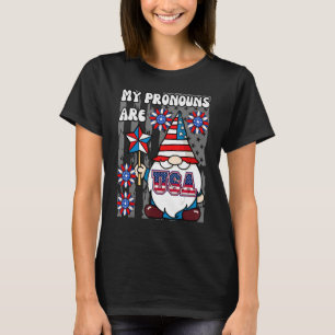 Camiseta 4 de julho meus pronomes são EUA