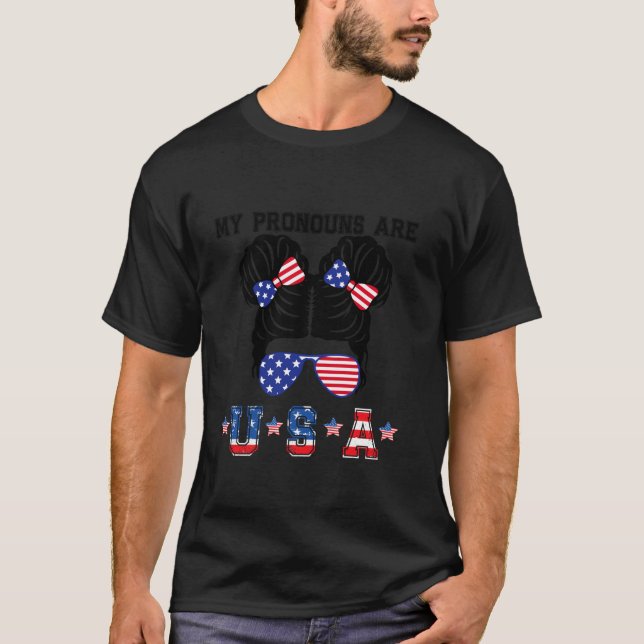 Camiseta 4 de julho Meus Pronuncies São Homens da Bandeira  (Frente)