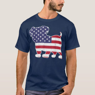 Camiseta 4 De Julho O Cachorro Passa A Bandeira Americana