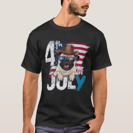 CAMISETA 4 DE JULHO - O PUG ESTÁ CELEBRANDO A INDEPENDÊNCIA