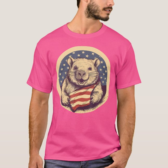 Camiseta 4 De Julho, Ong Flag Wombat (Frente)