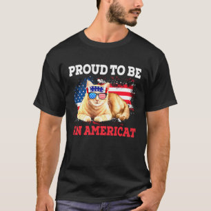 Camiseta 4 de julho Orgulhava Óculos de Gato Americanos com