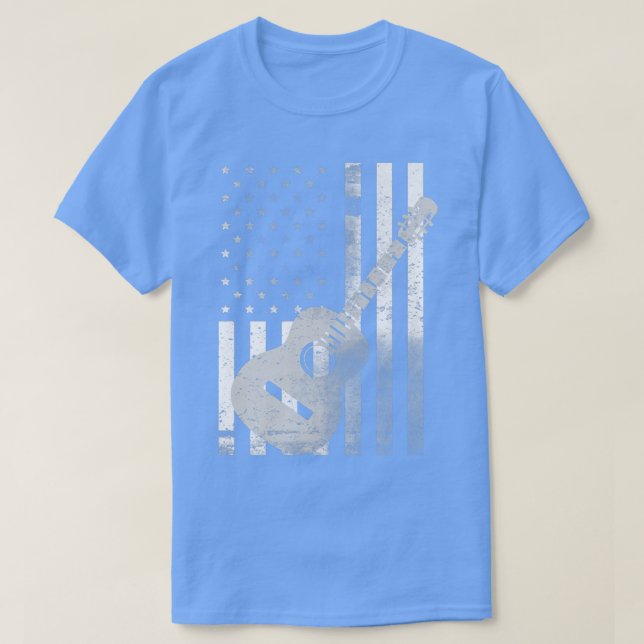Camiseta 4 de julho Orgulhoso American Flag Country Music G (Frente do Design)