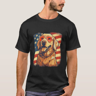 Camiseta 4 De Julho Ouro Americano Bandeira Ouro Patriótico