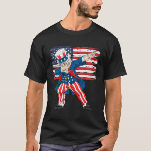 Camiseta 4 De Julho Para Crianças Dabbing Tio Sam Boys Men