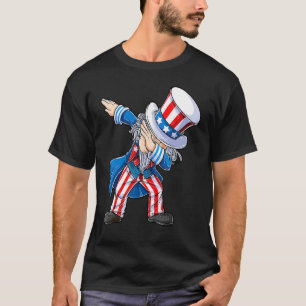 Camiseta 4 De Julho Para Crianças Dabbing Tio Sam Boys Men