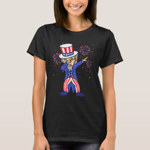 Camiseta 4 De Julho Para Crianças Tio Sam Fazendo Dabbing M