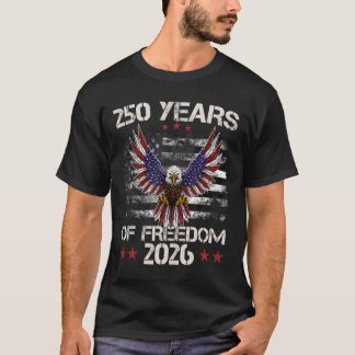 Camiseta 4 de Julho Patriótico 250º Aniversário 250 Anos
