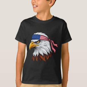 Camiseta 4 de julho patriótico águia careca bandeira americ