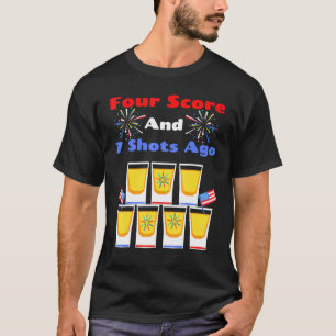 Camiseta 4 De Julho Patriótico Bebendo 4 Pontuação E 7 Foto