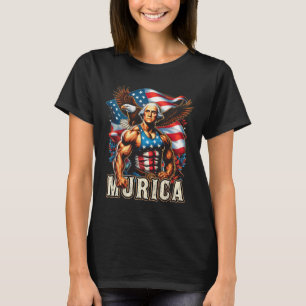 Camiseta 4 De Julho Patriótico Funny George Washington Julh